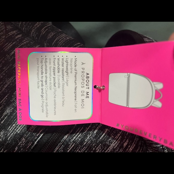 NEW white and black mini backpack! SHIPS ASAP - Picture 4 of 5